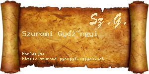 Szuromi Gyöngyi névjegykártya